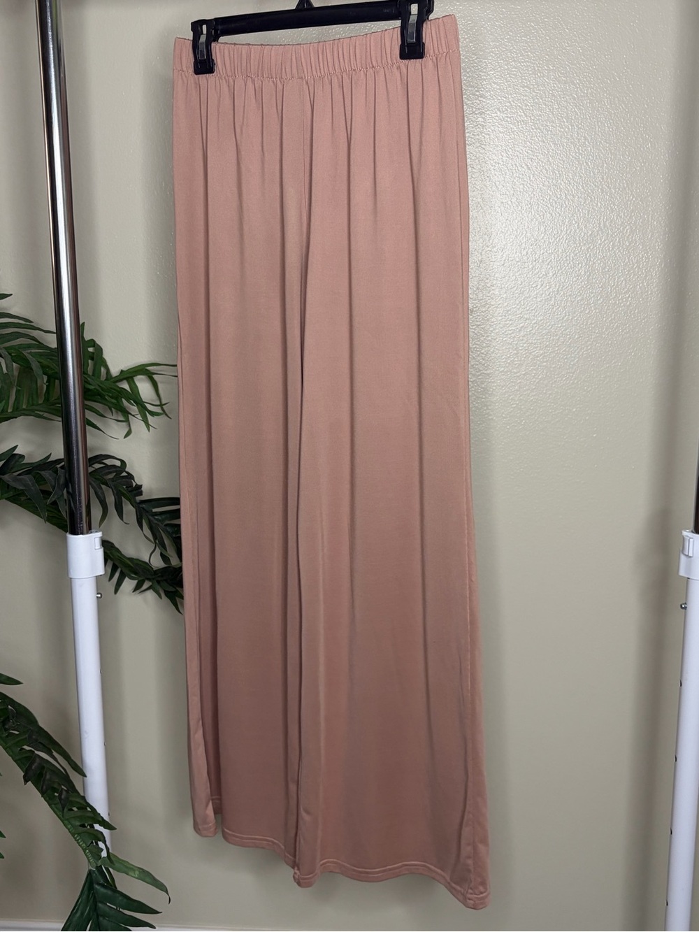 Beige Lounge Set Matching Long Sleeve Crop Top Wide Leg Pants Cozy - Picture 6 of 6